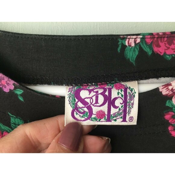 STORYBOOK HEIRLOOM Dress Womens Dress Black Pink Floral Modest Cottagecore Midi - Picture 4 of 8